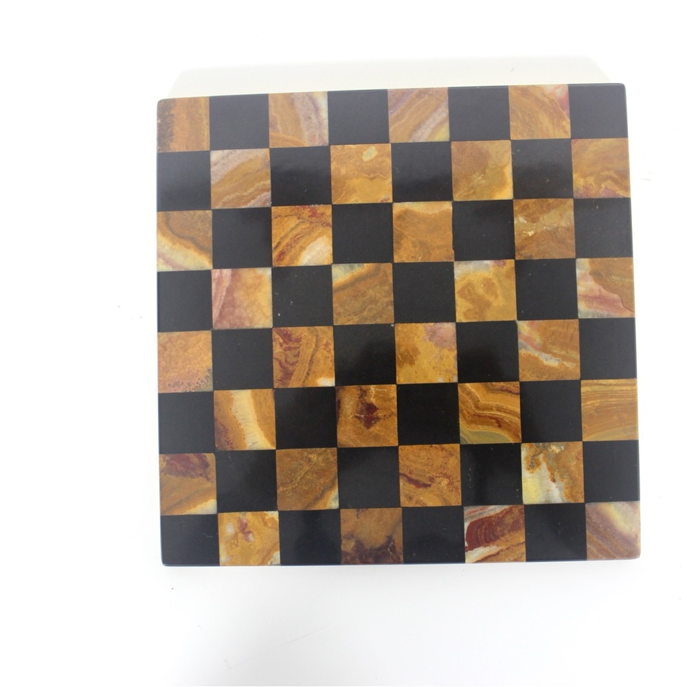 Vintage Marble Stone Chess Board Small Game Board Fathers Day Gift for Dad